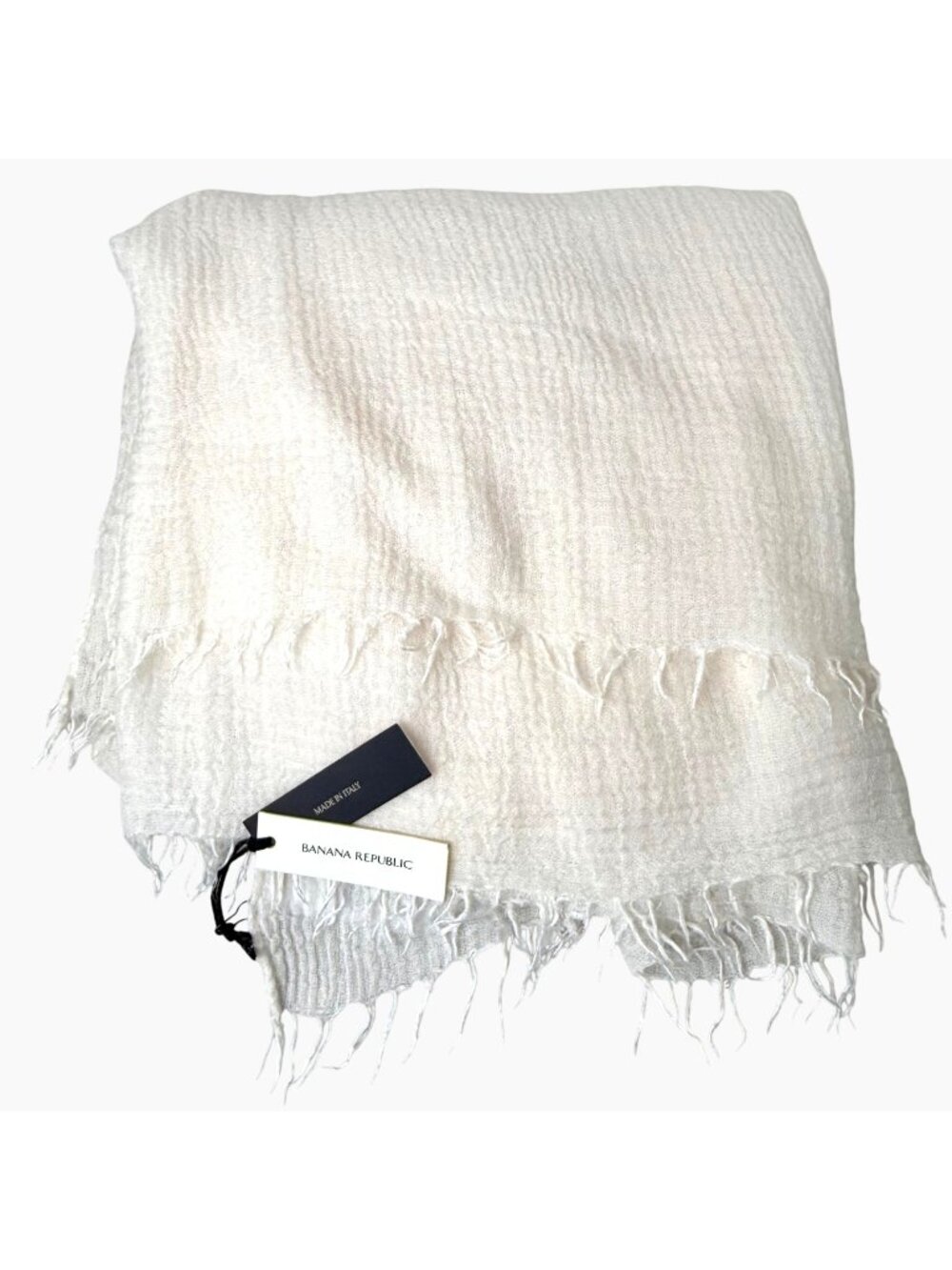 NWT Banana Republic Lightweight Merino Wool Blend Scarf Wrap Off-White Gauze